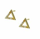 Kolczyki złote pr.585 trójkąty z cyrkoniami (1)
