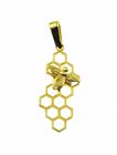 złoty wisiorek próba 585 pszczoła na plastrze miodu (1)