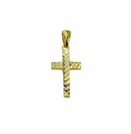   złoty wisiorek próba 585 (14k) Krzyż z diamentacją (1)